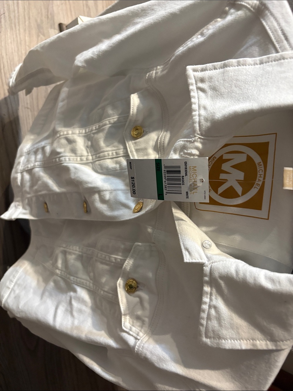 Michael Kors White Jacket with Gold-Tone Buttons - Picture 2 of 3